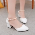 Giày cao gót đế dày nữ mùa hè Giày cao gót La Mã khóa với giày Baotou phiên bản Hàn Quốc hoang dã 2018 Sandal