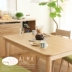 Nhật bản rắn gỗ bàn ăn và ghế kết hợp Bắc Âu sồi trắng bàn ăn và ghế hiện đại nhà hàng tối giản bảng màu xanh lá cây đồ nội thất