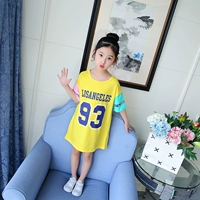 Cô gái ăn mặc mùa hè quần áo trẻ em nữ trẻ em mùa hè ăn mặc 2018 mới triều nước ngoài Hàn Quốc phiên bản của ngắn tay trẻ em váy giản dị váy đẹp cho bé