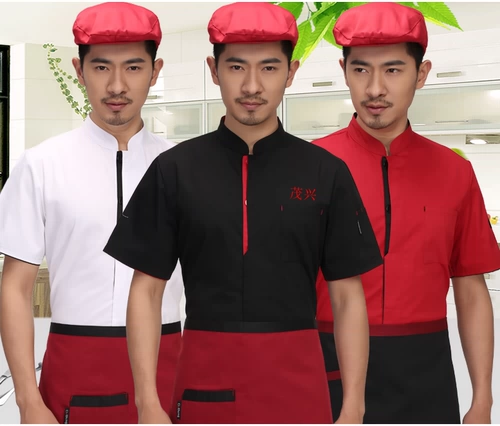 Шеф -повара Рабочая одежда Короткая -Летние гостиницы ресторан ресторан шеф -повар кухня короткая -дышащая дышащая тонкая кухонная куртка Мужчины и женщины