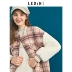 Áo khoác len kẻ sọc Lecho kẻ sọc 2019 mùa xuân mới cho nữ áo len ngắn nhỏ phiên bản Hàn Quốc - Áo khoác ngắn