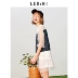 Lecho 2018 hè mới nữ ren khâu váy lỏng Hàn Quốc váy ngắn giản dị ngọt ngào Một từ váy thủy triều váy chữ a công sở A-Line Váy