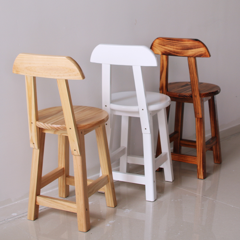 Купить Барный стул Спинка из цельного дерева стул ретро стул ...