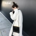 Sukii SR 2017 mùa đông mới hit màu V-Cổ phần dài handmade hai mặt áo khoác nữ với hit màu khăn áo dạ nữ đẹp Trung bình và dài Coat