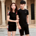 Mùa hè thể thao phù hợp với nam giới kích thước lớn cotton couple casual thể thao ngắn tay quần short hai mảnh của phụ nữ chạy quần áo bộ adidas nam Thể thao sau