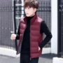 Vest nam xuân thu đông Phiên bản Hàn Quốc của xu hướng đẹp trai ấm áp vest ấm áp vest nam áo khoác cotton lụa - Dệt kim Vest áo khoác len mỏng