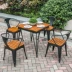 Bàn ngoài trời và ghế thiết lập kết hợp Starbucks cà phê cửa hàng giải trí nội thất sân vườn sân thượng mặt trời ngoài trời chống ăn mòn nhựa bàn gỗ