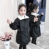Áo khoác da bé gái mùa thu đông 2019 trẻ em mới cộng với áo khoác nhung cho bé gái mùa đông dày dặn - Áo khoác Áo khoác