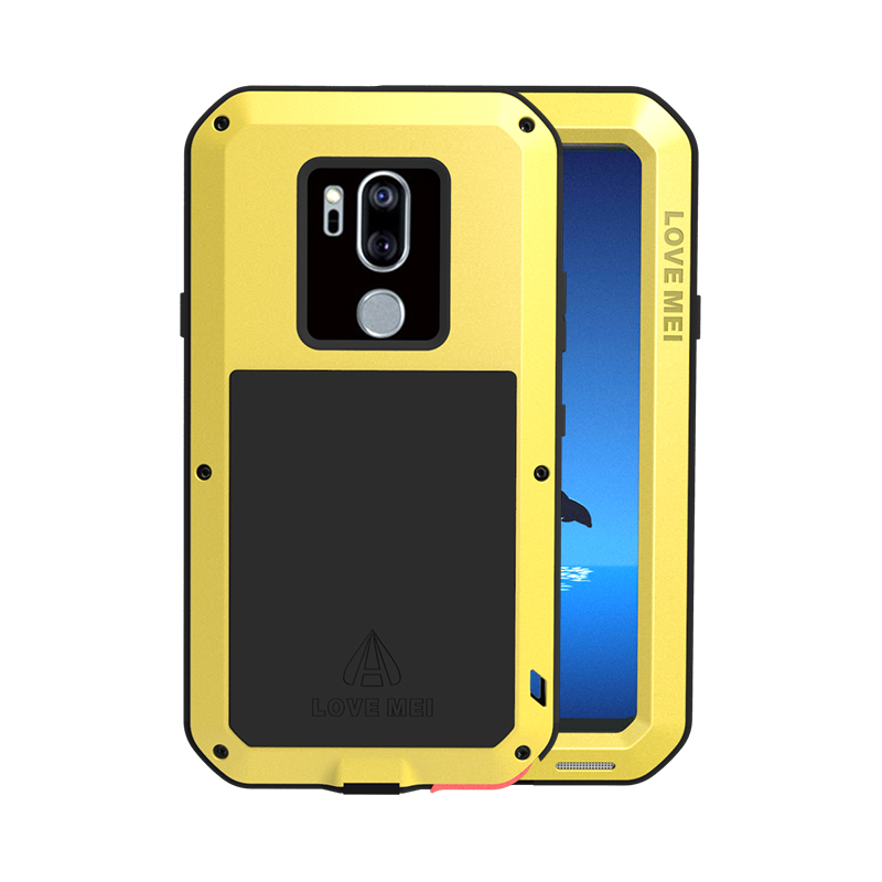 LOVE MEI Powerful Water Resistant Shockproof Dust/Dirt/Snow Proof Aluminum Metal Outdoor Gorilla Glass Heavy Duty Case Cover for LG G7