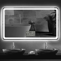 Gương phòng tắm thông minh tùy chỉnh 
            Gương phòng tắm màn hình cảm ứng LED có đèn treo tường chống sương mù nhà vệ sinh Gương thông minh hình vuông phát sáng