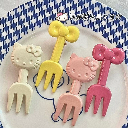 Hello Kitty, вилка с бантиком, милая заколка для волос, шпильки для волос, челка, новая коллекция