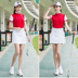 18 new golf quần áo phù hợp với mùa hè ladies đứng cổ áo POLO áo váy slim slimming xếp li váy 	giày đánh golf nam	 Golf