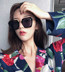 Kính mát nữ Hàn Quốc phiên bản của màu thủy triều retro Harajuku phong cách Hàn Quốc kính mát 2018 new vòng mặt là kính mỏng net đỏ Kính râm