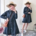 Phụ nữ mang thai mùa xuân mẫu thời trang 2019 áo khoác mùa thu mới trong đoạn dài áo sơ mi kẻ sọc dài tay - Áo thai sản đầm bầu công sở Áo thai sản