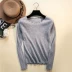 Thu đông 2018 phiên bản Hàn Quốc của tai gỗ hoang dã Slim là áo len mỏng màu trơn áo len dài tay áo len đáy quần sơ mi nữ Vòng cổ áo len