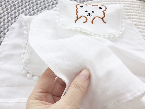 Летнее хлопковое марлевое детское брендовое полотенце от пота, хлопковый марлевый шарф, с вышивкой