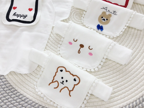 Летнее хлопковое марлевое детское брендовое полотенце от пота, хлопковый марлевый шарф, с вышивкой