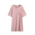 Mùa hè mỏng phần bên mở màu hồng cho phụ nữ mang thai cho con bú váy nhà dịch vụ đồ ngủ phương thức cotton ngắn tay áo kích thước lớn - Giải trí mặc / Mum mặc