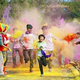 Цвет бега порошок кукурузы, радужная бутылка радужная радужная порошка