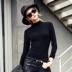 2018 mới của Hàn Quốc phiên bản của bán cao cổ áo sơ mi dài tay ở phần cuối của màu rắn Slim cổ áo cổ áo phương thức phụ nữ mùa xuân và mùa thu áo len cổ thuyền Vòng cổ áo len