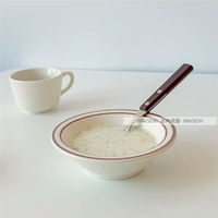 Корейский блогер INS Ondo той же коричневой линии йогуртской чаши для салата для салата западной еды суп SV Exit