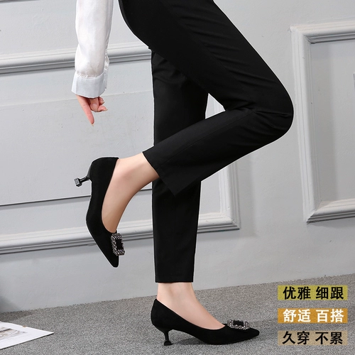 Туфли, универсальная небольшая дизайнерская сексуальная обувь на высоком каблуке, осенние, коллекция 2023, тренд сезона