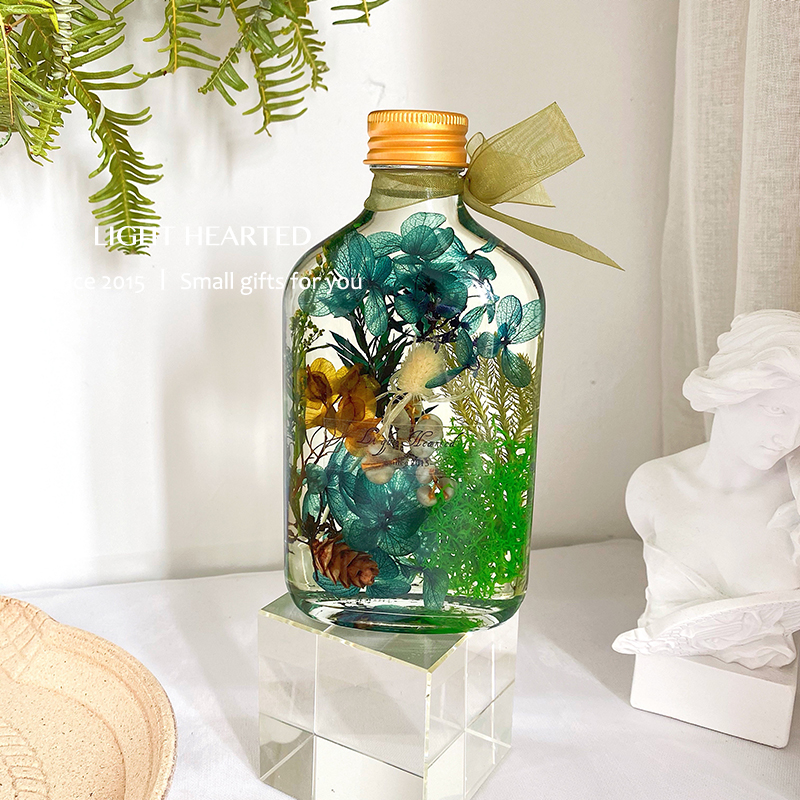 "Yan Xi" Autumn Water Spirit 200MlImmortal flower  Dried flower Botany specimen float bottle 520 lover mother festival gift confidante Birthday gift