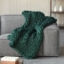 Ngõ thủ đoạn Shu Dày Dòng Xiantan sofa đan thô thảm đi Bắc Âu giải trí màu chăn màu xanh đậm - Ném / Chăn Ném / Chăn