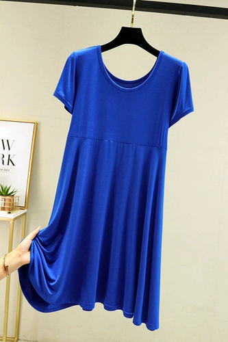 Летнее тонкое платье с коротким рукавом, длинная юбка в складку, в корейском стиле, средней длины, круглый воротник, большой размер