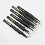 Черный антистатический электрический пинцет из нержавеющей стали, набор инструментов, плоскогубцы