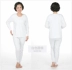 Qiuyi Qiuku trung niên nữ bông cao cổ đồ lót nhiệt mẹ cotton áo len XL phù hợp với màu trắng bộ đồ Phù hợp với nóng lên