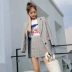 2018 kẻ sọc mới chic retro kẻ sọc nhỏ phù hợp với phần mỏng áo khoác của phụ nữ giản dị phù hợp với Hàn Quốc phiên bản của phù hợp với thủy triều áo da nữ đẹp Business Suit