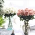 Hoa hồng đơn nhân tạo hoa khô hoa giả hoa lụa trang trí nhà cưới hoa phòng khách trang trí hoa - Trang trí nội thất