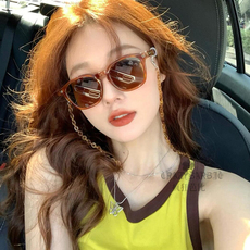 Очки цепи 链条明星同款眼镜链金属钛日本潮复古玳瑁色明星时尚吊坠挂脖链女