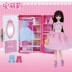 Búp bê Barbie đặt bé gái công chúa với giường học sinh chung di chuyển nhỏ furniture đồ nội thất 1 phòng ngủ 2 tuổi - Búp bê / Phụ kiện