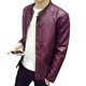 Mùa xuân và Mùa Thu của Nam Giới Da Hàn Quốc Slim Đứng Cổ Áo PU Leather Jacket Xe Máy Thanh Niên Thủy Triều Mỏng Men Casual Cộng Với Nhung áo khoác