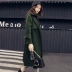 2017 mới của phụ nữ Thời trang Hàn Quốc Áo khoác len mỏng trong vạt áo dài bằng vải len màu ren - Trung bình và dài Coat áo khoác adidas nữ Trung bình và dài Coat
