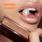 Nàng tiên cá Jizhu Bright Crystal Lip Gloss Diamond Sequin Lip Gloss Superimposed Lip Gloss Son môi Cherry nude Makeup