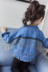 Áo khoác denim nữ mùa xuân và mùa thu 2019 phiên bản mới của Hàn Quốc cho trẻ em lớn áo khoác nước ngoài ngắn trẻ em lưới màu đỏ - Áo khoác áo gió cho bé gái xuân hè Áo khoác