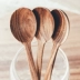 Phong cách Nhật Bản không sơn hộ gia đình nhỏ bằng gỗ thìa mứt dao nêm thìa sữa bột thìa muỗng gỗ tếch bé rắn thực phẩm bổ sung đồ ăn - Đồ ăn tối