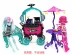 Mattel Monster High School Barbie Phụ kiện du lịch Y0425 Car Coffee Car Hai Can Pend Dolls búp bê sứ Búp bê / Phụ kiện