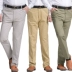 Mùa xuân và mùa thu quần dày trung niên quần dài nam giản dị eo cao quần trung niên quần cha lỏng lẻo quần dài