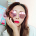 Retro kim loại hollow vòng sunglasses hồng 2017 Harajuku hộp lớn vòng mặt triều nam kính phản quang kính mát nữ Kính râm