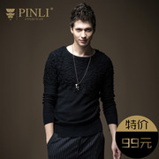 PINLI sản phẩm nam mùa xuân mới cotton mỏng vòng cổ áo len triều S171110083