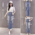 Chic retro cao eo denim váy dài nữ mới gói hông đã mỏng một bước váy hở ngã ngã hương Hồng Kông - Váy chân váy xẻ tà dáng dài Váy