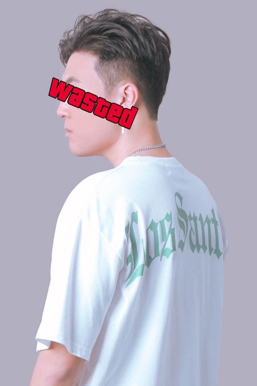 Chill47 вышивка Los Santos West Coast Bandit Bandling loose hip hop wind T-shirt
