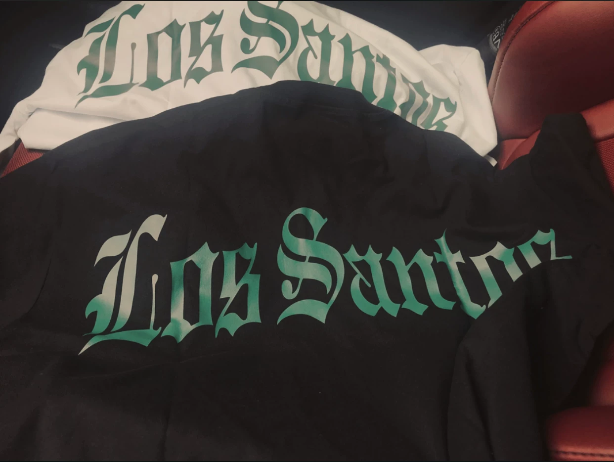 Chill47 вышивка Los Santos West Coast Bandit Bandling loose hip hop wind T-shirt