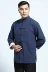 Nam Tang phù hợp với áo khoác mùa thu trung niên áo sơ mi nam Trung Quốc quần áo dài tay cotton hai mặt trẻ trung phong cách Trung Quốc - Trang phục dân tộc kiểu đồ bộ may vải thun Trang phục dân tộc