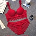 Châu âu và Hoa Kỳ đồ lót màu đỏ nữ cảm giác ren điều chỉnh áo ngực đặt phần mỏng kích thước lớn thu thập để nhận được áo ngực vú Bộ đồ lót