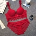 Châu âu và Hoa Kỳ đồ lót màu đỏ nữ cảm giác ren điều chỉnh áo ngực đặt phần mỏng kích thước lớn thu thập để nhận được áo ngực vú